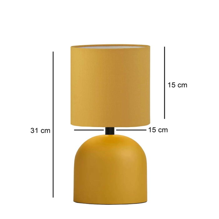 Opviq Lámpara de Mesa Amarilla con Cuerpo Metálico